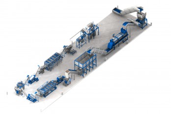 Plastic recycling line PET