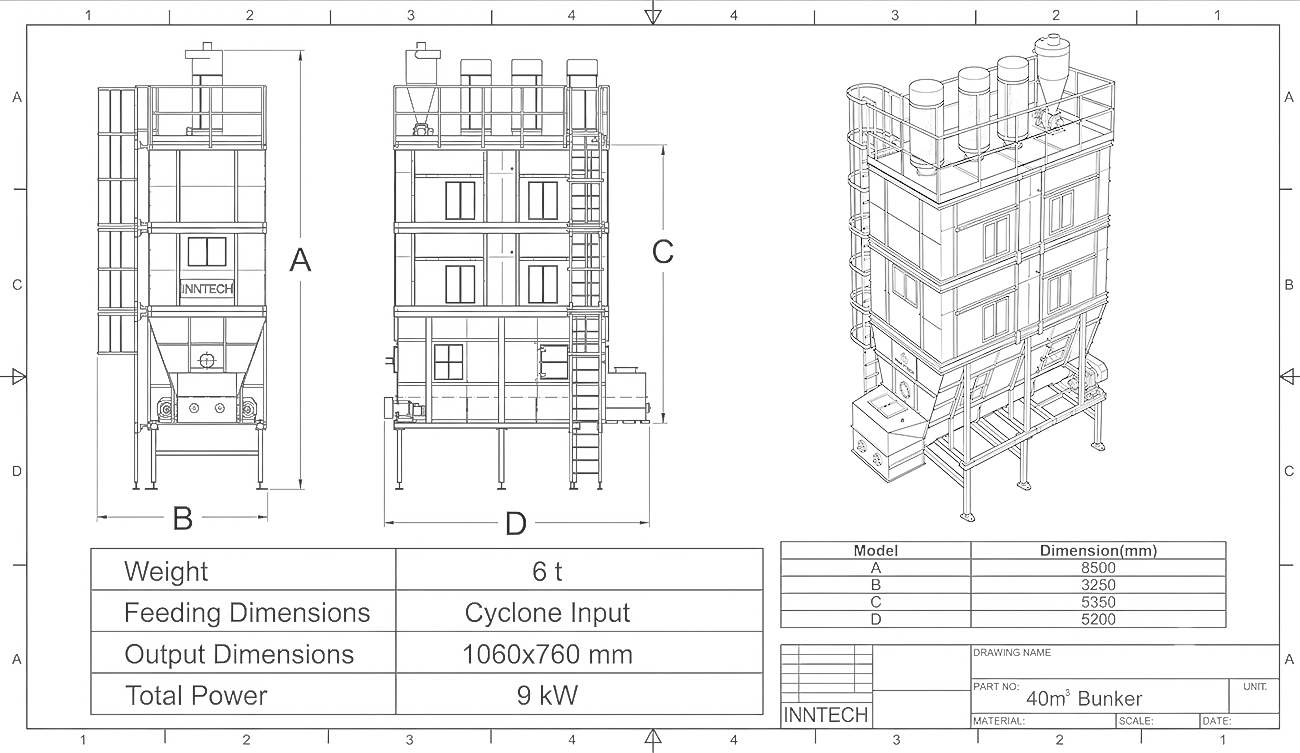 Storage Bunker (Silo) technical drawing