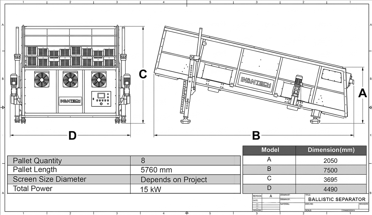 Ballistic Separator technical drawing