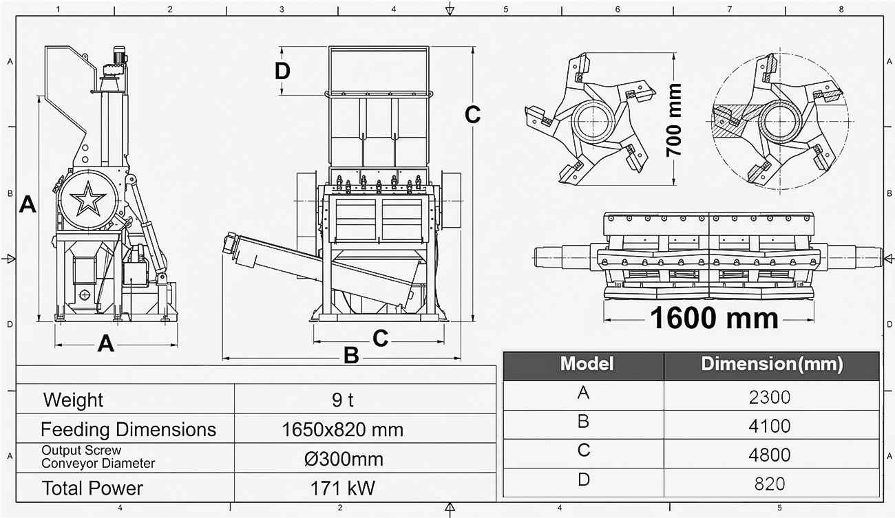 70.160 Heavy-Duty Crusher technical drawing