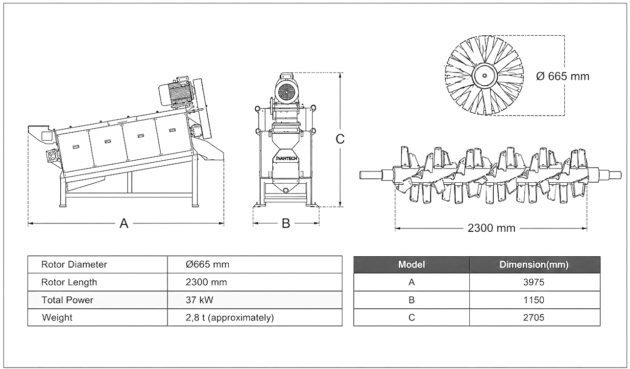 Yatay Friksiyon Yıkama Makinesi teknik çizimi